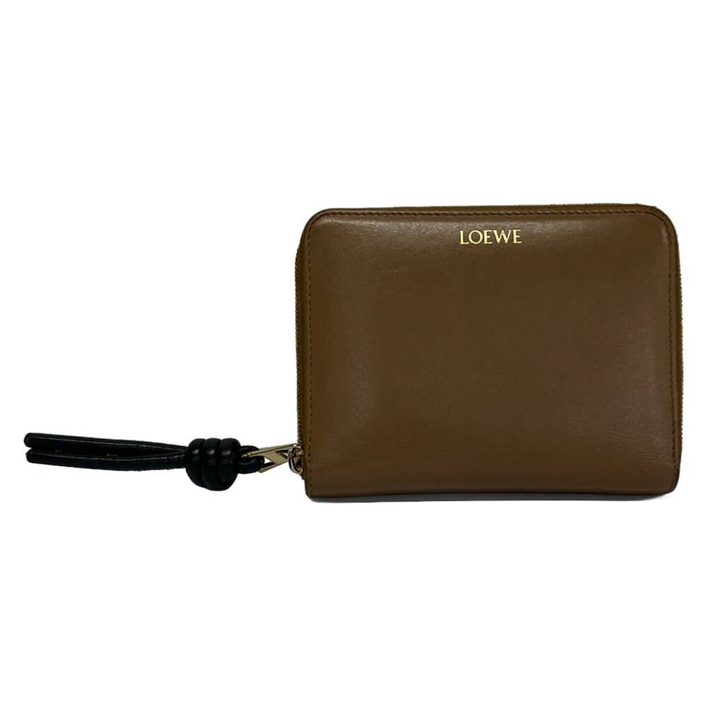 Loewe Not Compact Zip Wallet Bifold Wallet CEM1CWZX0 Beige Black